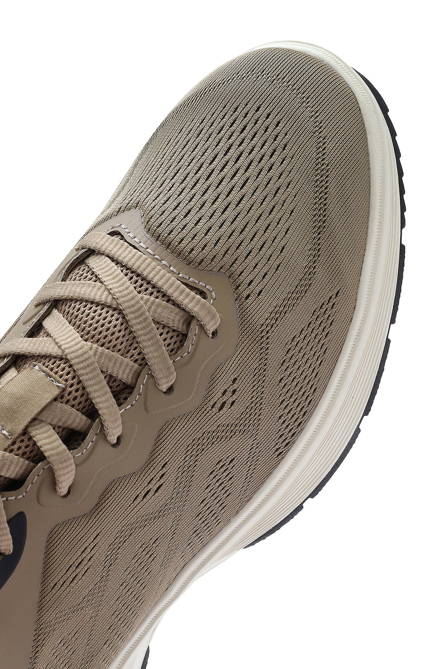 Men's Beige Lace-Up Thick-Sole Sneakers