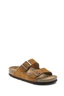 Birkenstock Women's Mink Suede Leather Arizona Sfb Slippers | Derimod