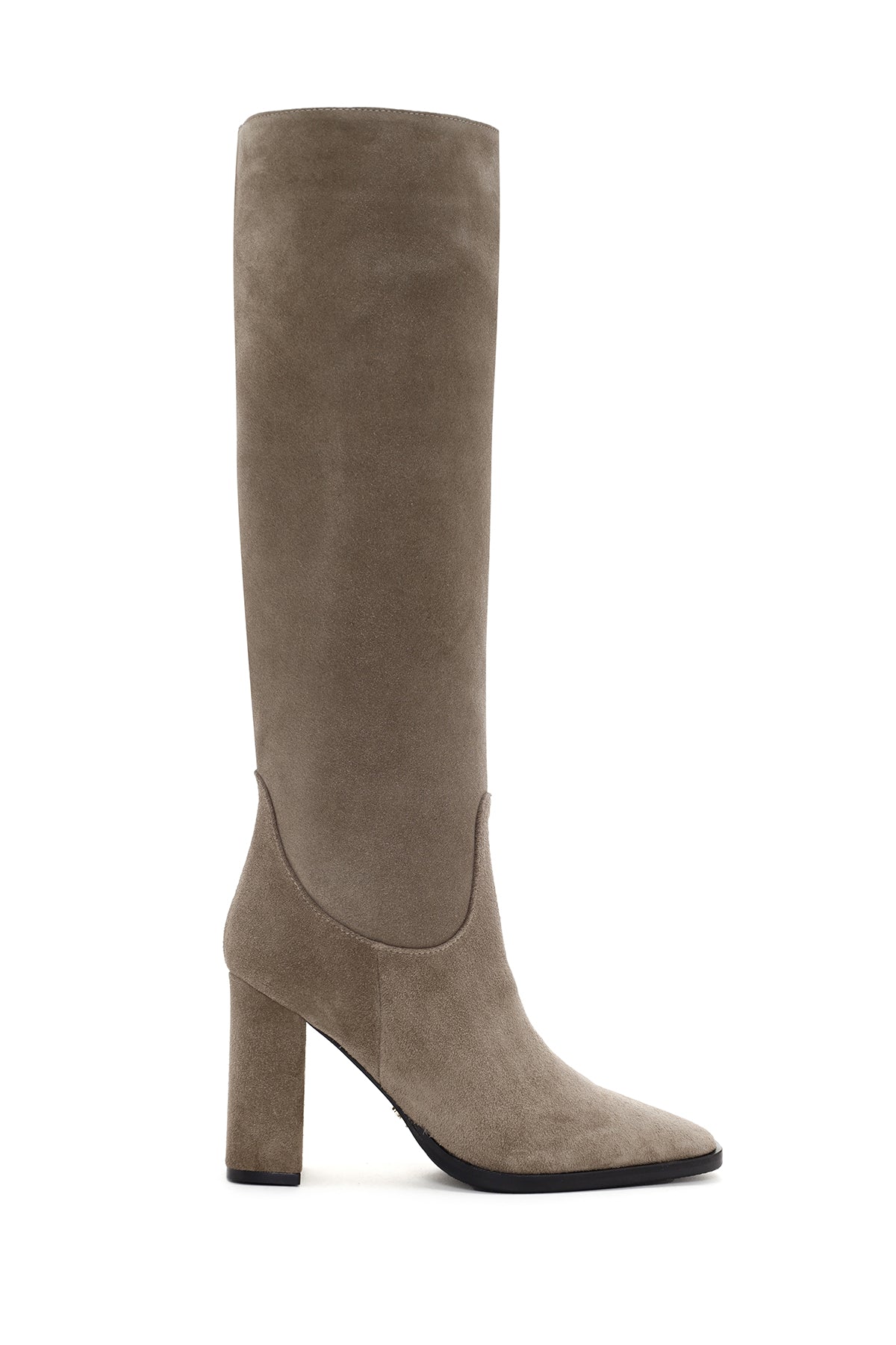 Women's Beige Suede Leather Heeled Boots 23WFD134310 | Derimod