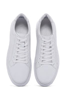 Men's White Leather Thick Soled Sneaker | Derimod