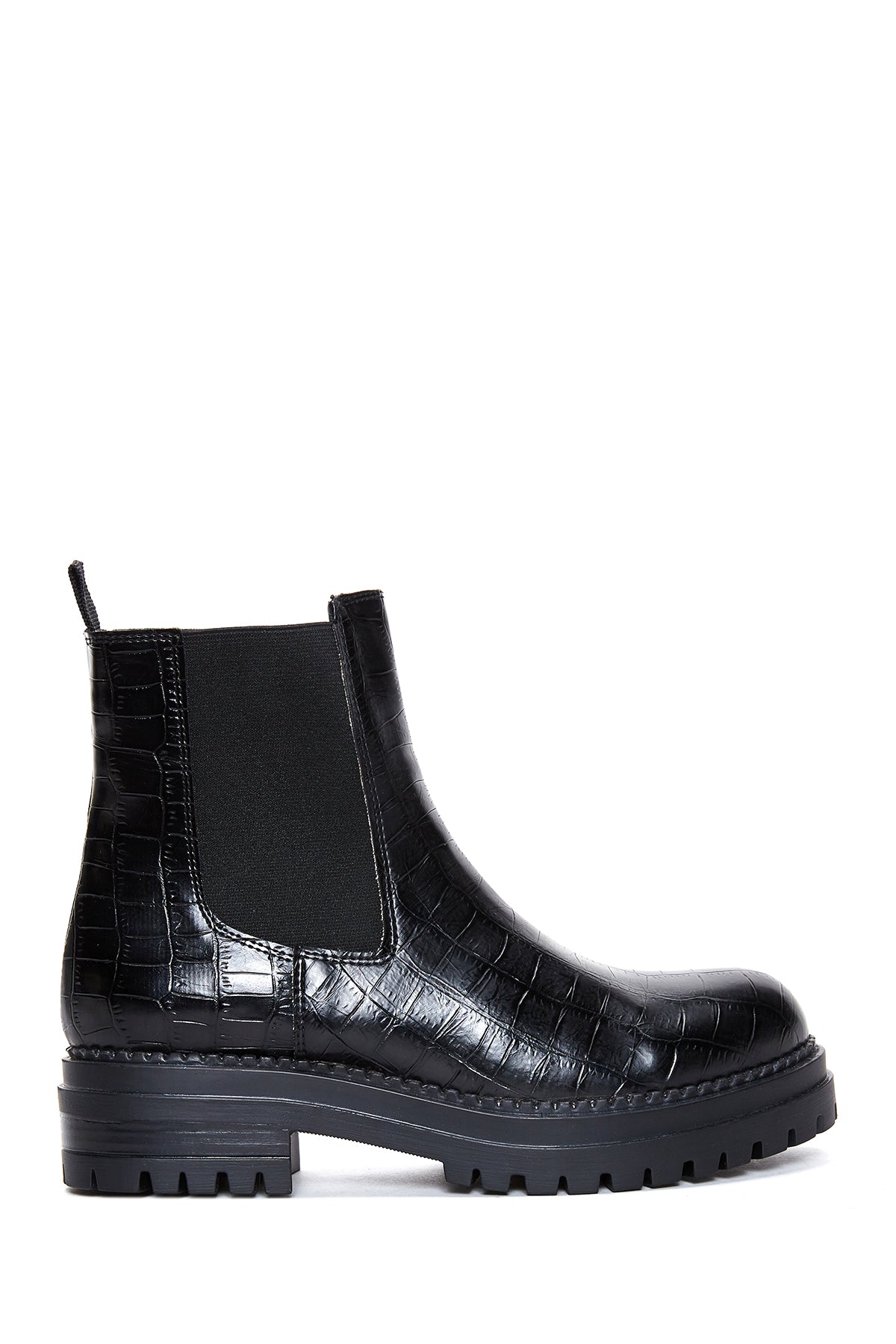 Women's Black Crocodile Chelsea Boots 23WFE2208E3 | Derimod