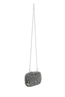 Woman Silver Chain Strap Sequin Mini Box Evening Bag | Derimod
