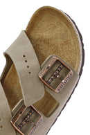 Birkenstock Men's Brown Arizona Double Buckle Leather Slippers | Derimod