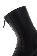 Women's Black Thick Soled Zippered Leather Classic Boots | Derimod