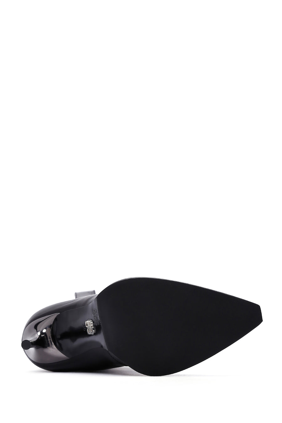 Women's Black Thin Heeled Leather Boots