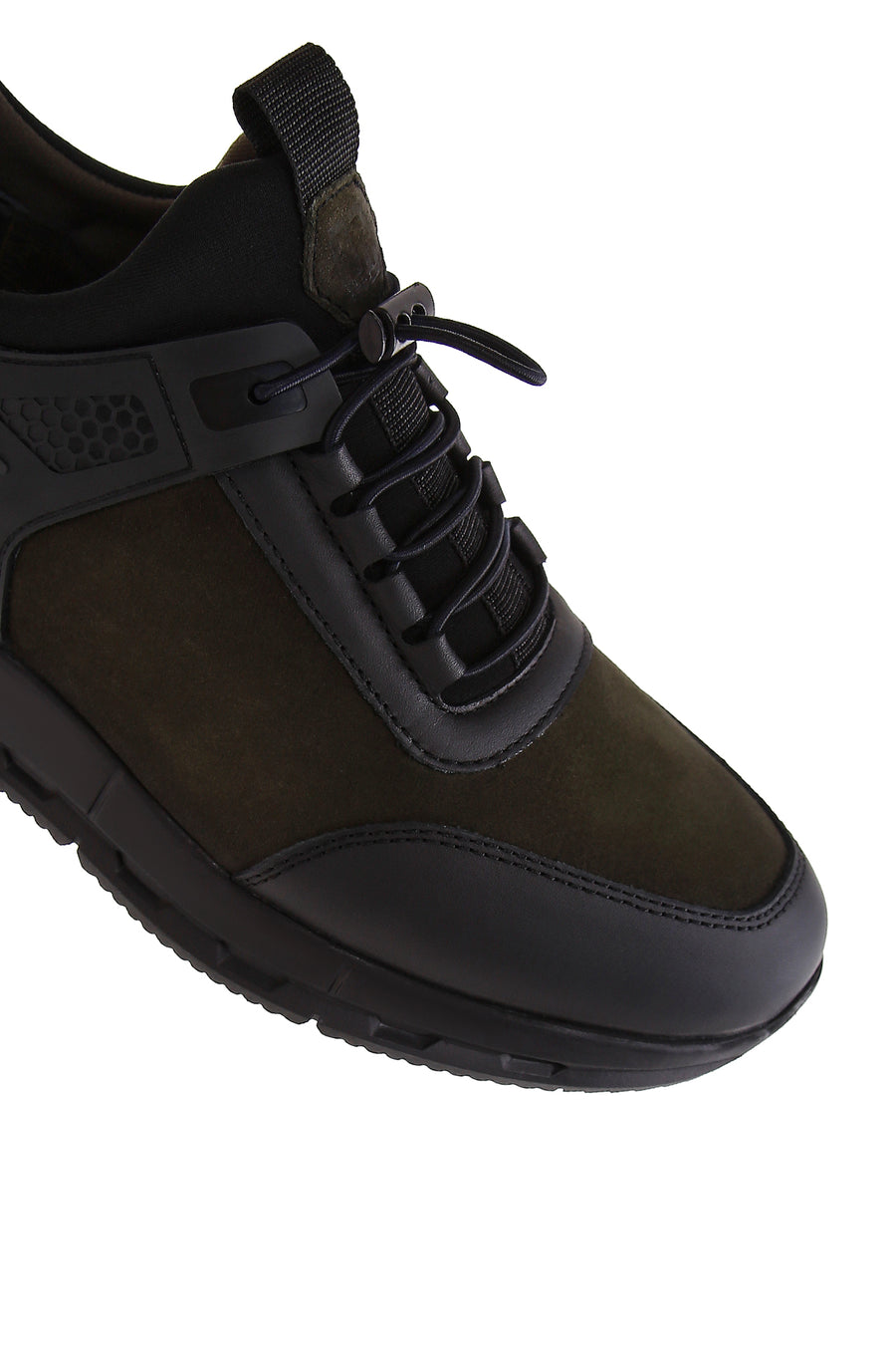 Erkek Haki Bağcıklı Nubuk Deri Sneaker