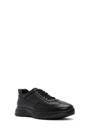 Men's Black Lace-Up Leather Casual Sneaker | Derimod