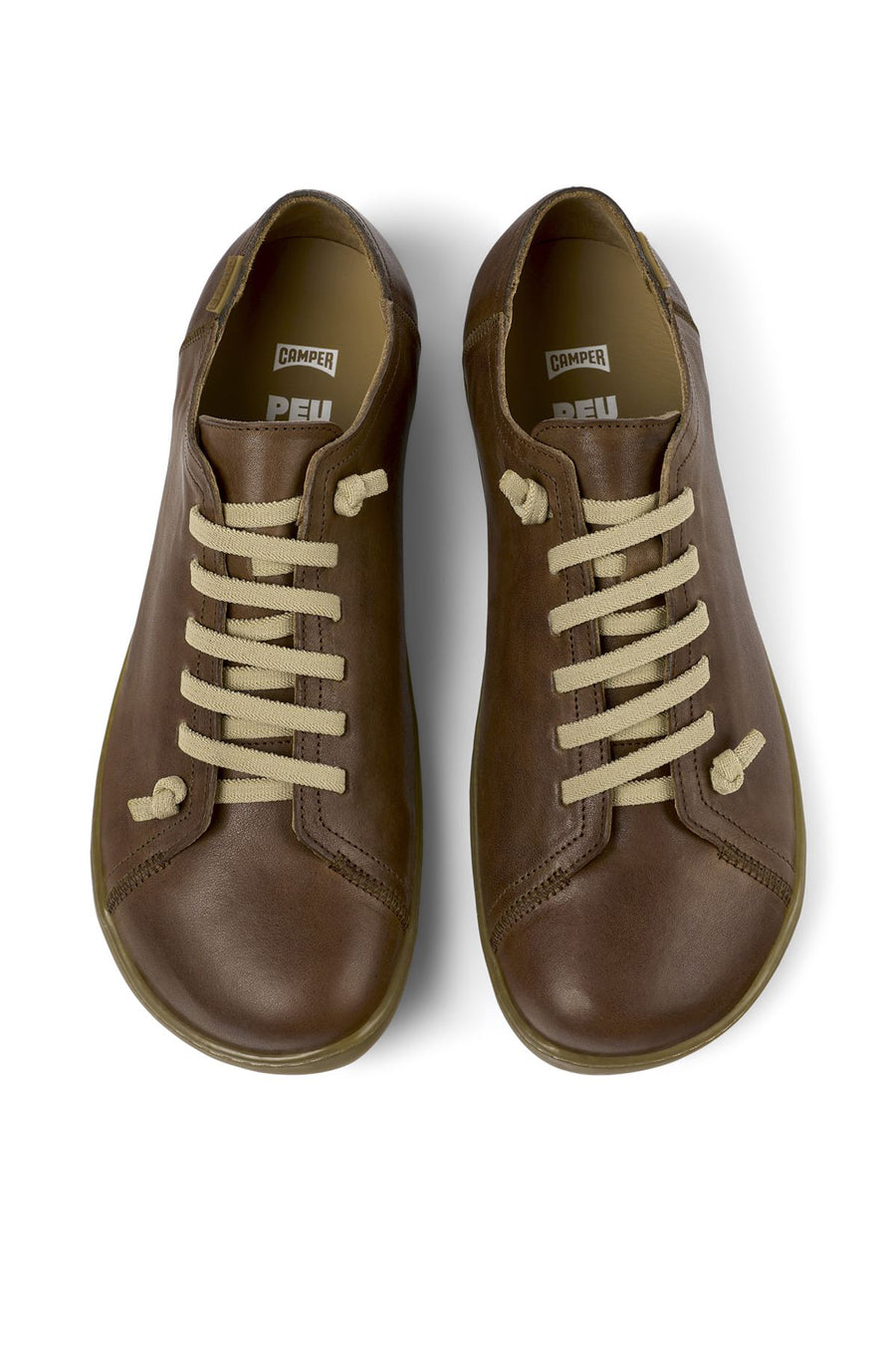 Camper Men's Brown Peu Laced Leather Casual Sneaker