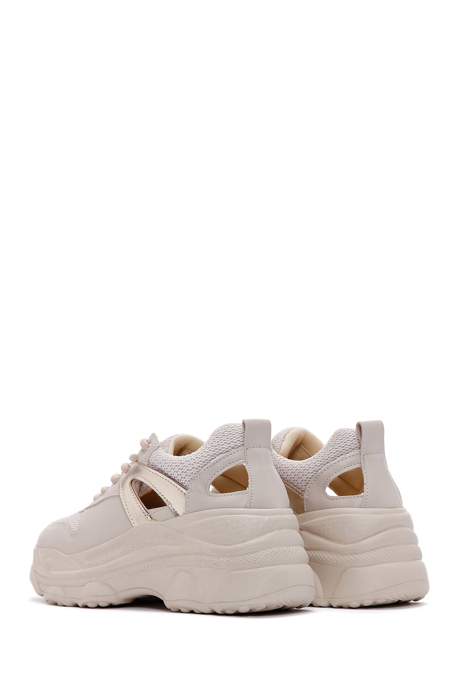 Kadın Bej Kalın Tabanlı Sneaker