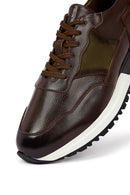 Men's Brown Lace-Up Thick-Soled Leather Casual Sneaker | Derimod