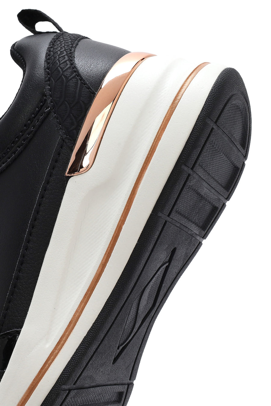 Skechers Women's Black Fine Shine Thick Soled Sneaker