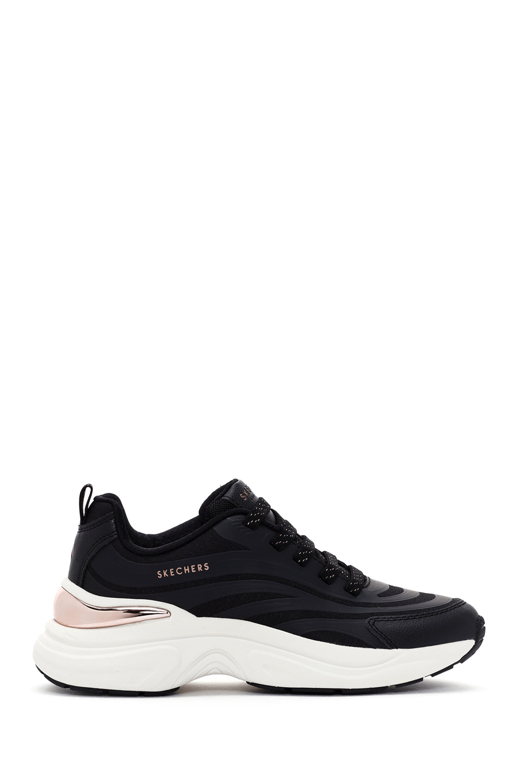 Skechers Kadın Siyah Hazel - Step N Flow Bağcıklı Kalın Tabanlı Sneaker