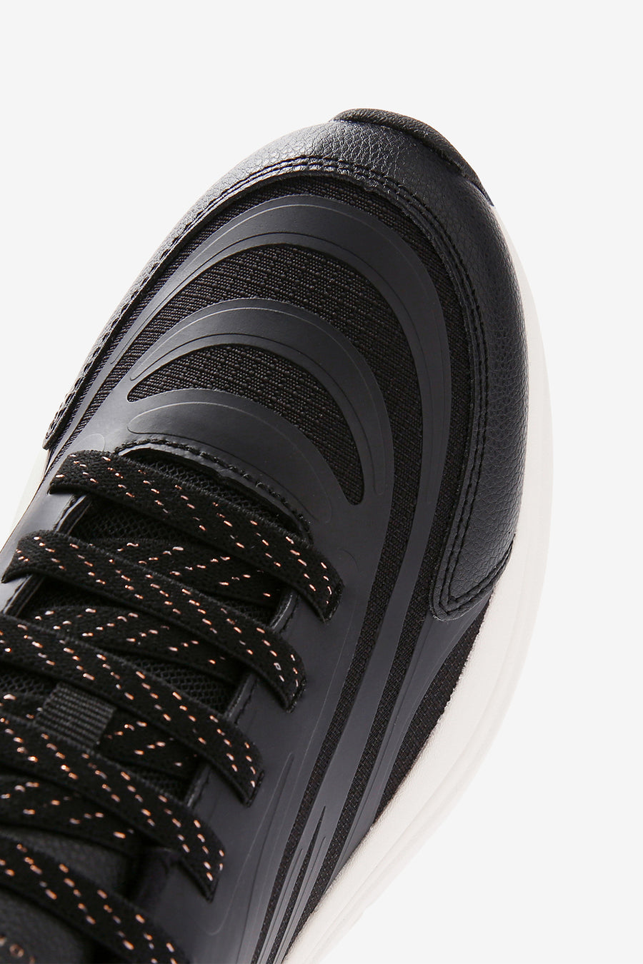 Skechers Women's Black Hazel - Step N Flow Lace Up Thick Soled Sneaker
