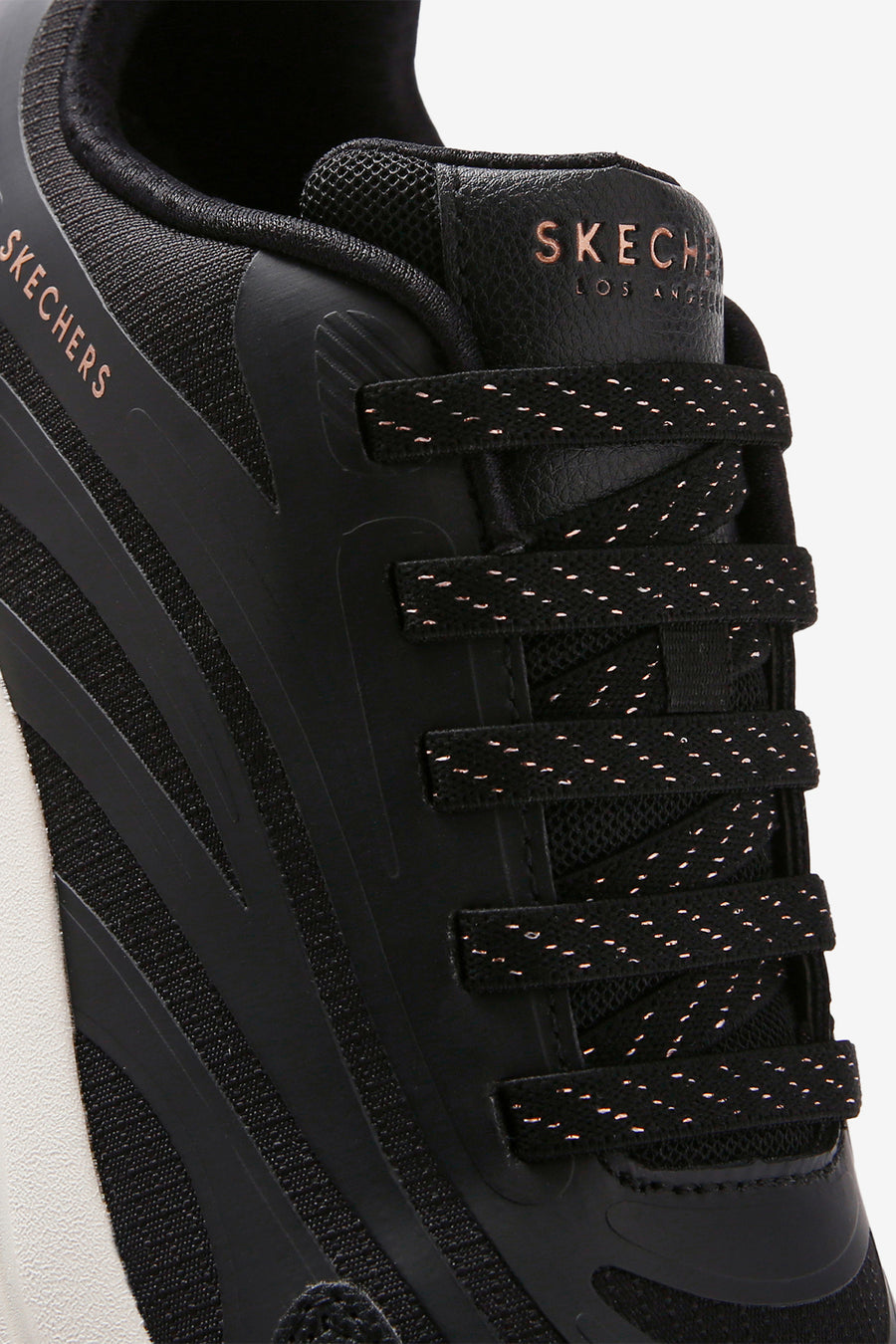 Skechers Women's Black Hazel - Step N Flow Lace Up Thick Soled Sneaker