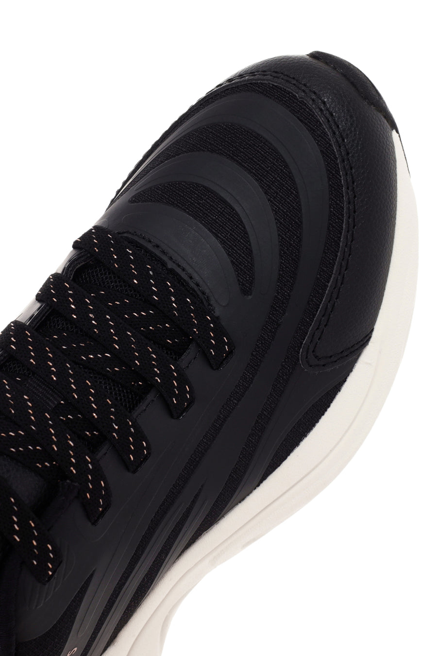 Skechers Women's Black Hazel - Step N Flow Lace Up Thick Soled Sneaker