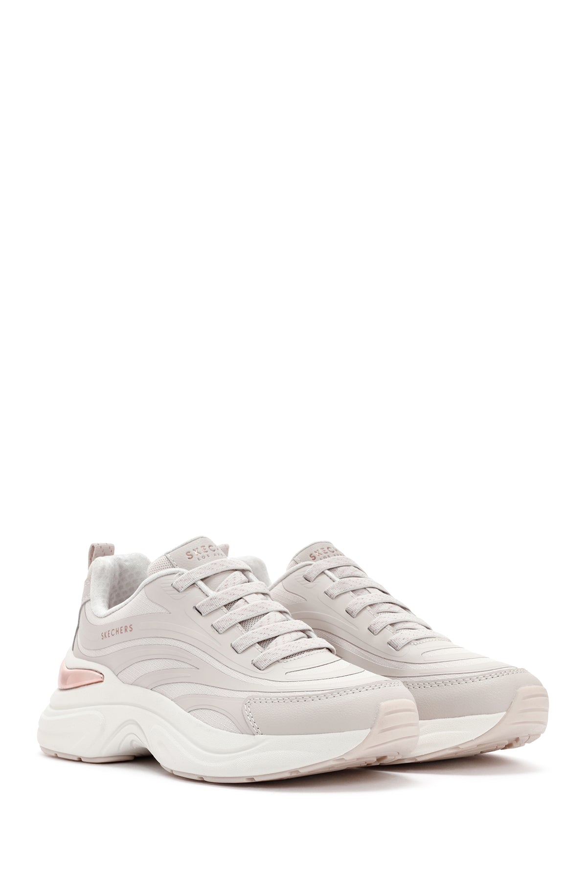 Skechers Kadın Bej Hazel - Step N Flow Bağcıklı Spor Sneaker