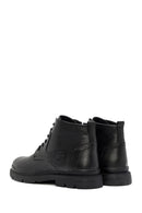 Male Black Zip Closure Leather Casual Boots | Derimod