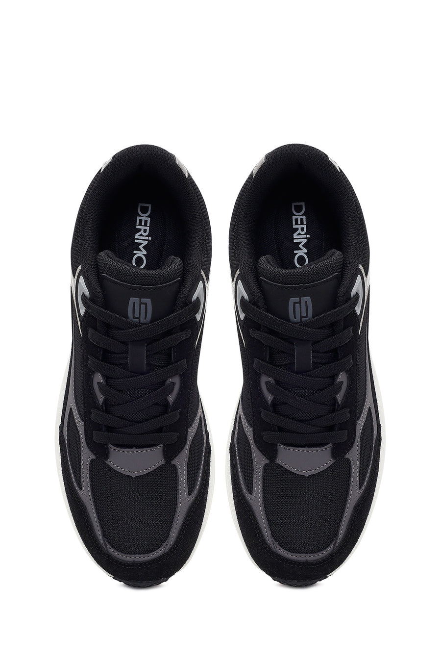 Male Black Thick-Soled Lace-Up Sneaker