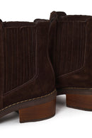 Woman Brown Suede Chelsea Boots | Derimod