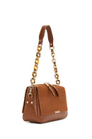 Women's Tan Chain Strap Suede Crossbody Bag | Derimod