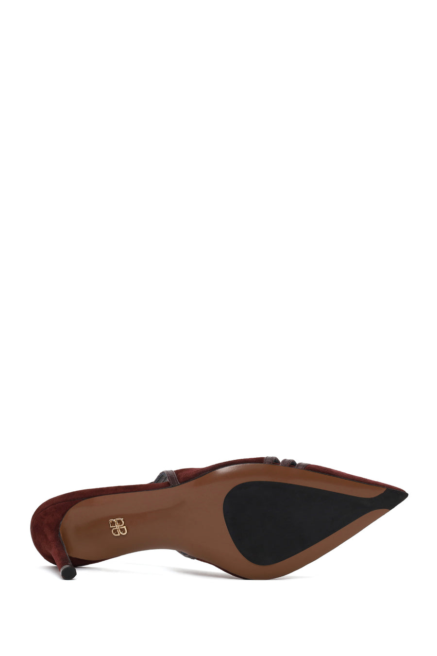 Woman Burgundy Slingback Stiletto Suede Shoes