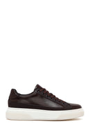 Men's Brown Lace-Up Thick-Soled Leather Sneakers | Derimod