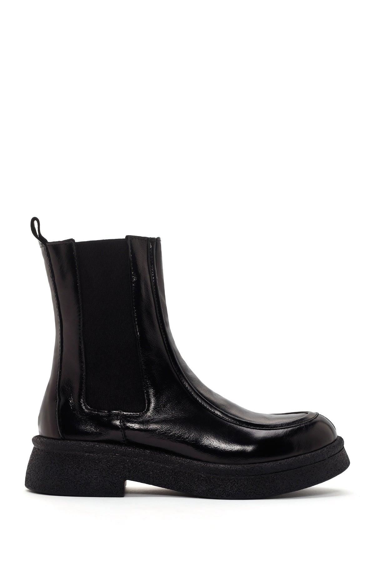 Women's Black Patent Leather Classic Chelsea Boots 23WFD290216 | Derimod