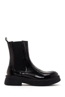 Women's Black Patent Leather Chelsea Boots | Derimod