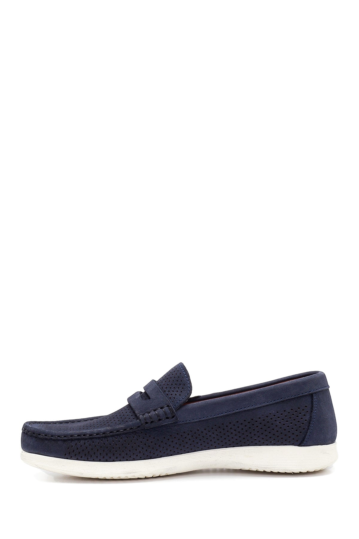 Erkek Lacivert Nubuk Deri Casual Loafer