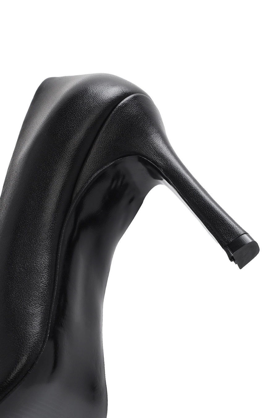 Women's Black High Thin Heel Leather Stiletto