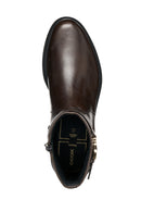 Geox Women Brown D Walk Pleasure A - Shı.Lea Zippered Leather Boot | Derimod