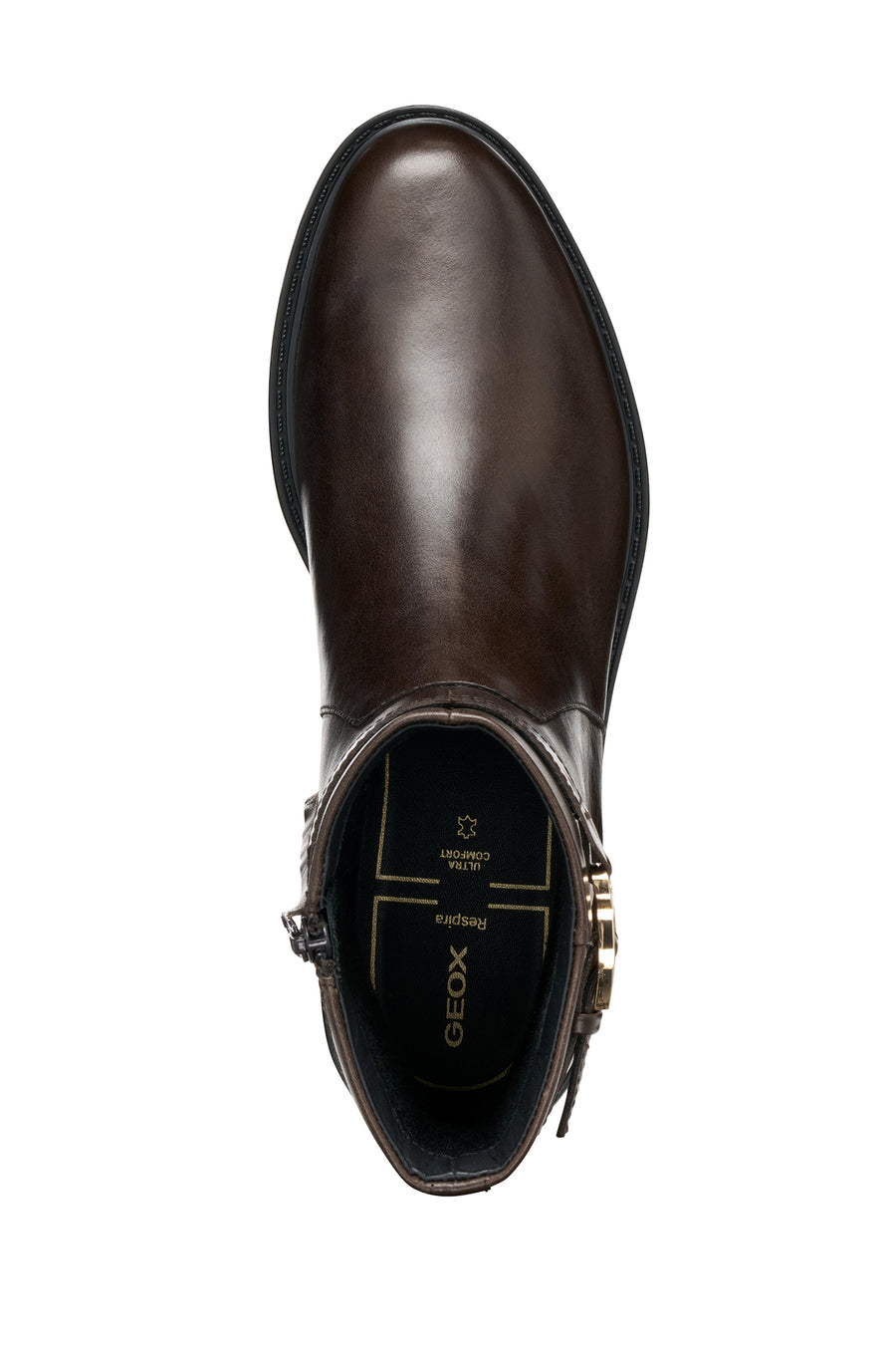 Geox Women Brown D Walk Pleasure A - Shı.Lea Zippered Leather Boot