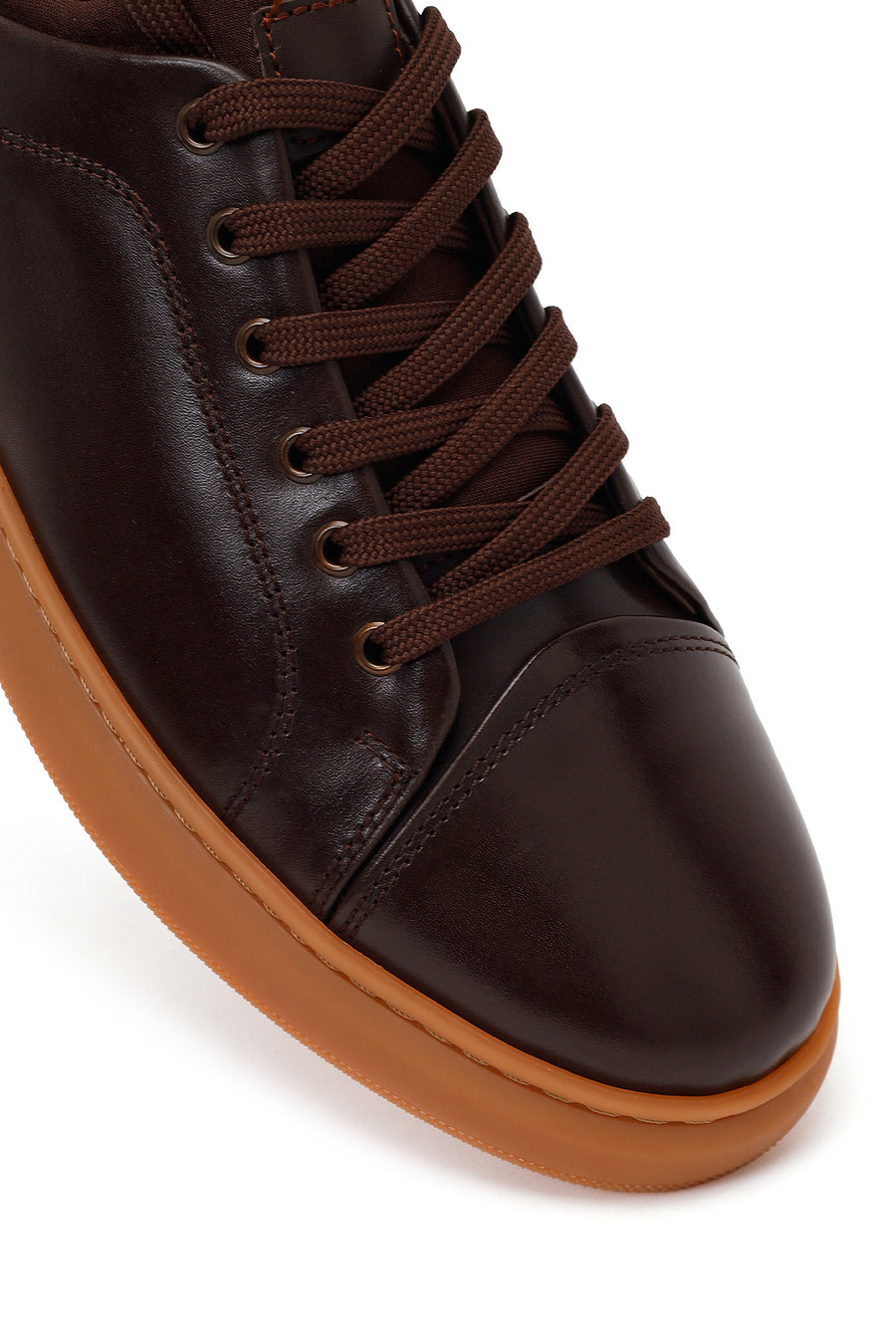 Male Brown Lace-up Leather Sneaker