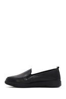 Women's Black Leather Comfort Loafer | Derimod