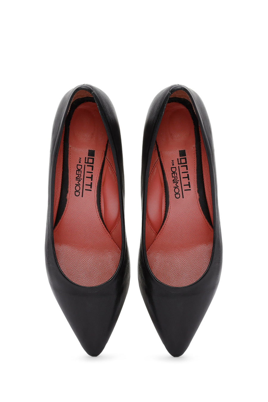 Derimod Gritti Woman Black Thick-Heeled Leather Shoes