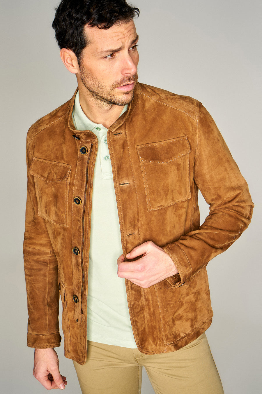 George Men's Leather Jacket 17SGD605510 | Derimod