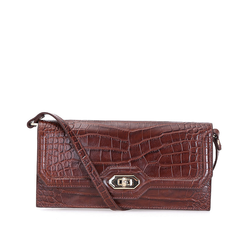Croco Tan Women's Leather Bag 17WBD2303E3 | Derimod
