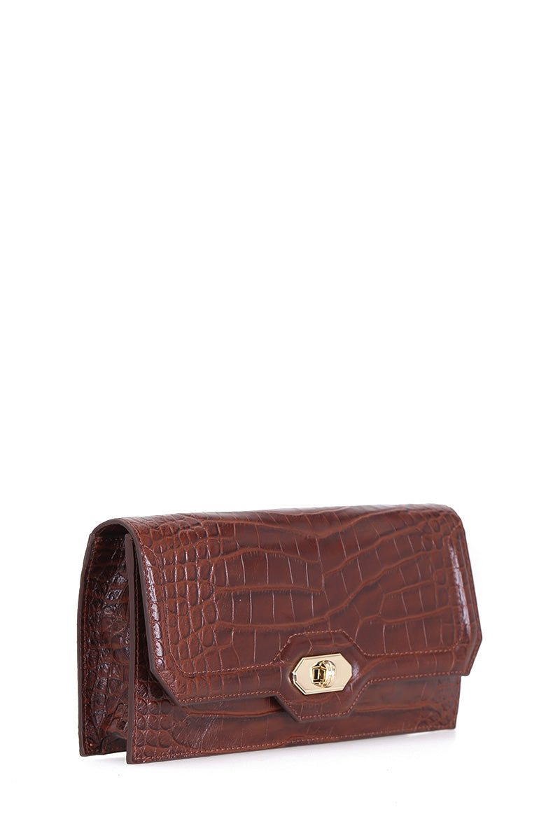 Croco Tan Women's Leather Bag