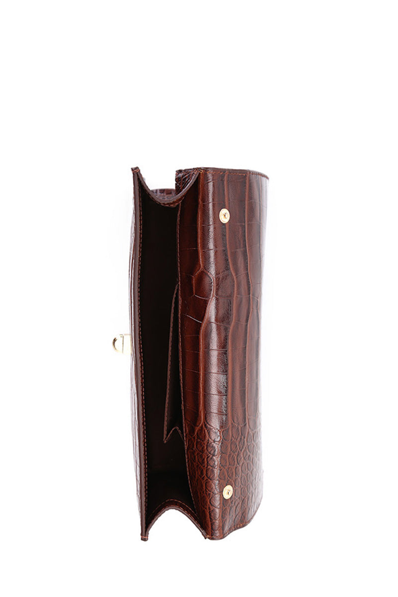Croco Tan Women's Leather Bag