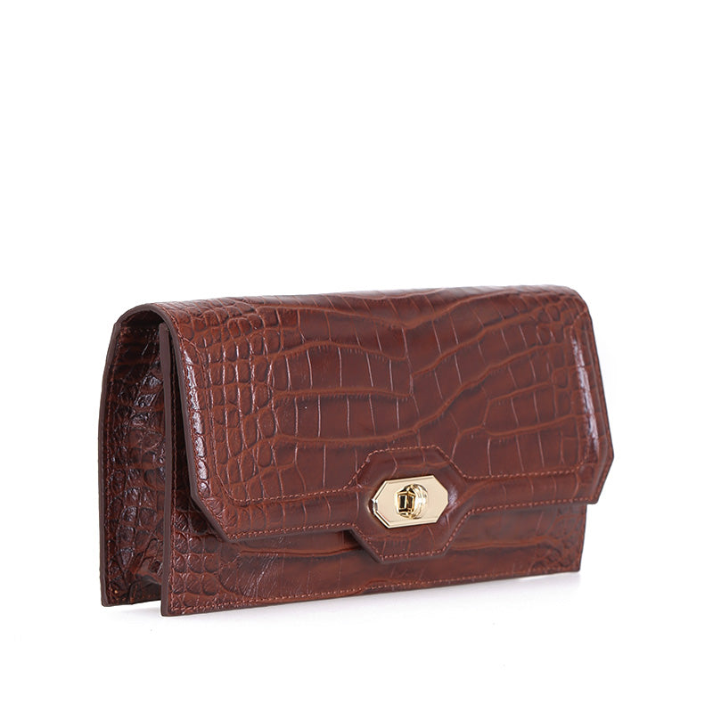 Croco Tan Women's Leather Bag