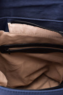 Kadın Lacivert Suni Deri Sırt Çantası | Derimod