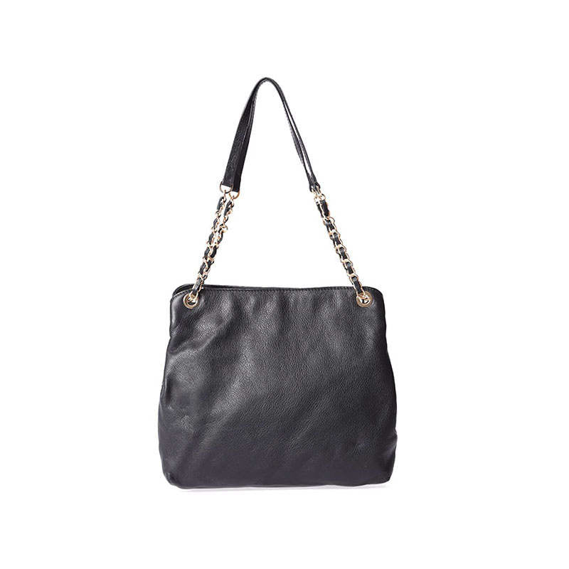 Women's Leather Shoulder Bag with Chain Handle