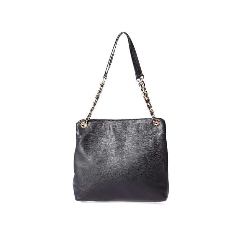 Women's Leather Shoulder Bag with Chain Handle