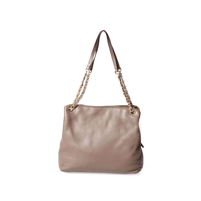 Mink Women's Leather Shoulder Bag with Chain Handle