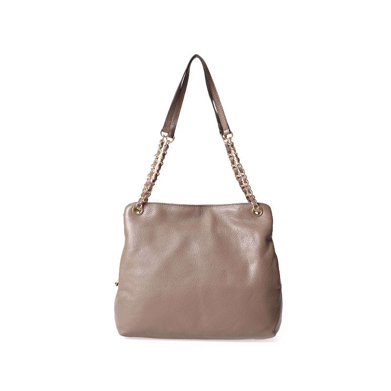 Mink Women's Leather Shoulder Bag with Chain Handle