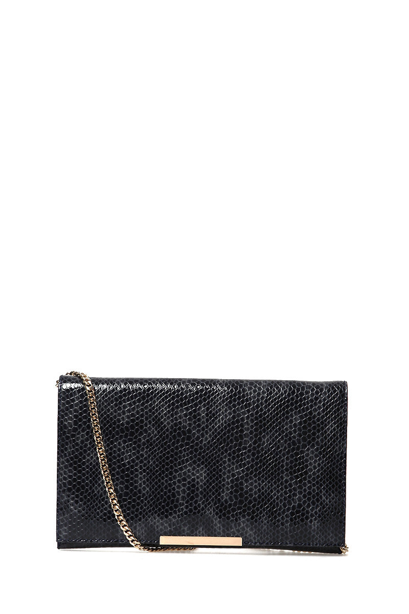 Navy Blue Patent Leather Women's Portfolio