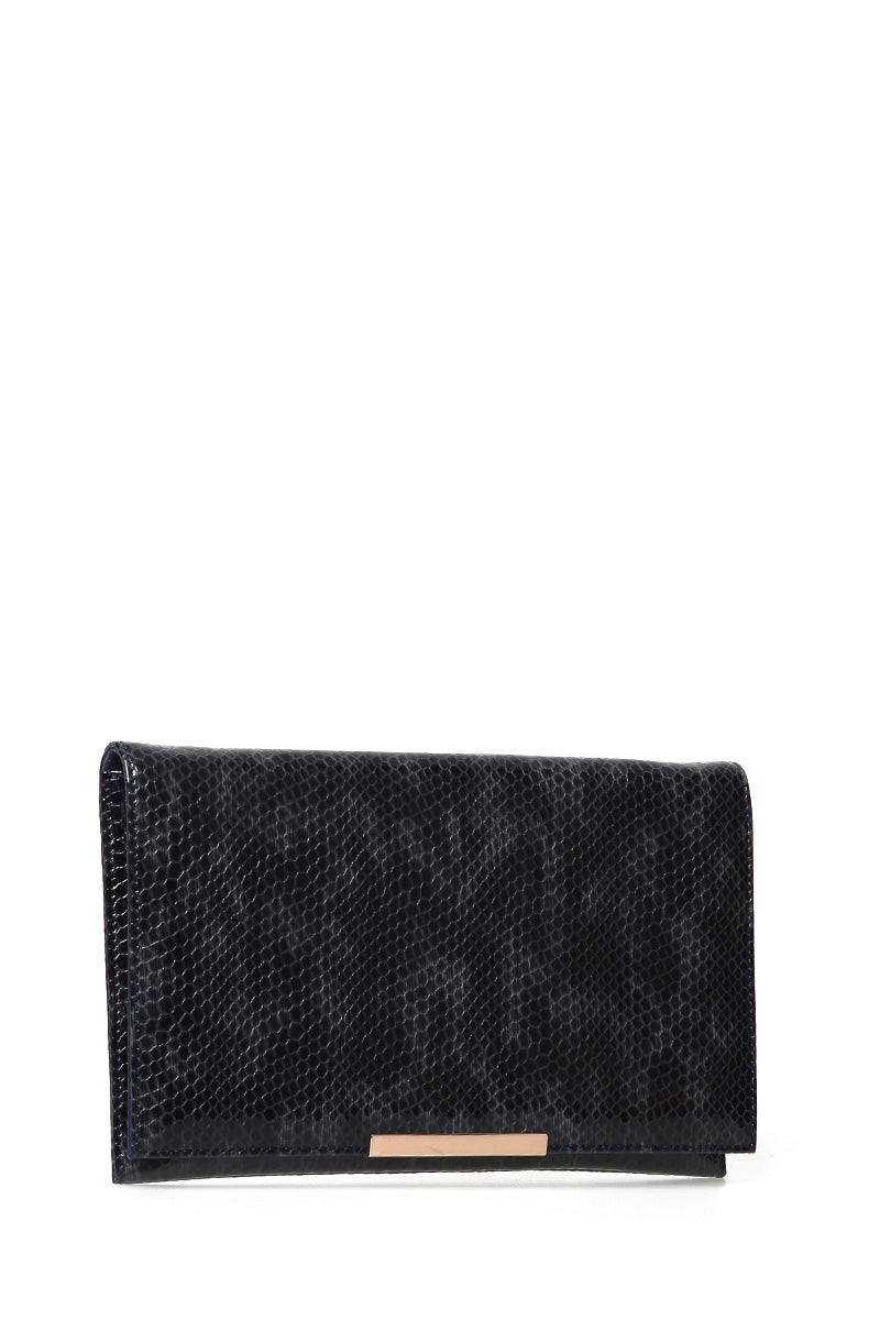 Navy Blue Patent Leather Women's Portfolio