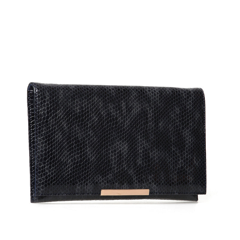 Navy Blue Patent Leather Women's Portfolio