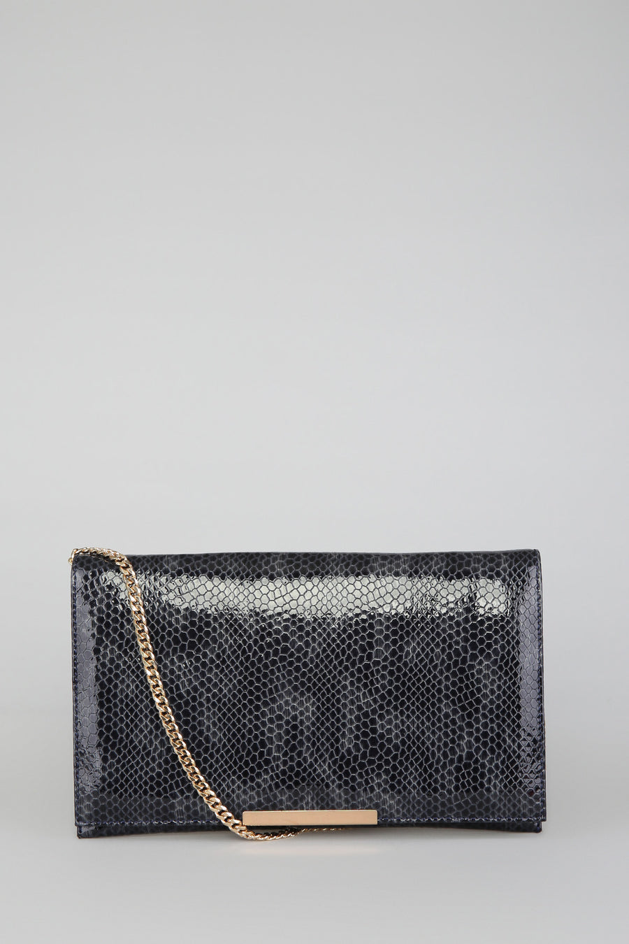 Navy Blue Patent Leather Women's Portfolio