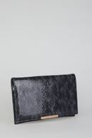 Navy Blue Patent Leather Women's Portfolio | Derimod